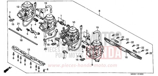 ENS. DE CARBURATEUR CB750F2W de 1998